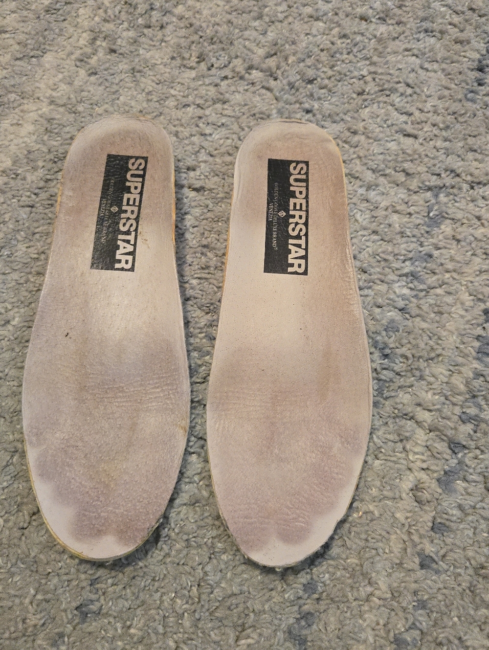 Golden Goose Super-Star Sneakers White Leather Red Star Blue Heel Tab EU 42.5 - Picture 10 of 15